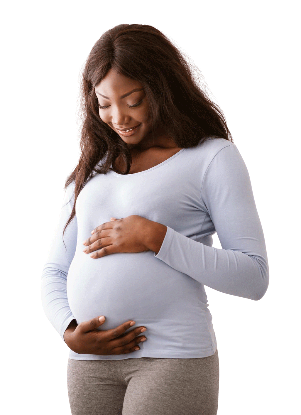 expectant mother holding her belly